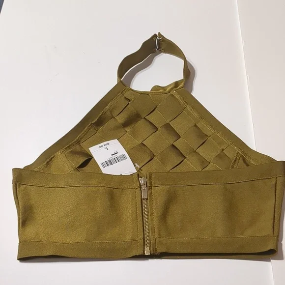 Forever 21 Crop Top  Sleeveless Olive Green size Large - Picture 6 of 8